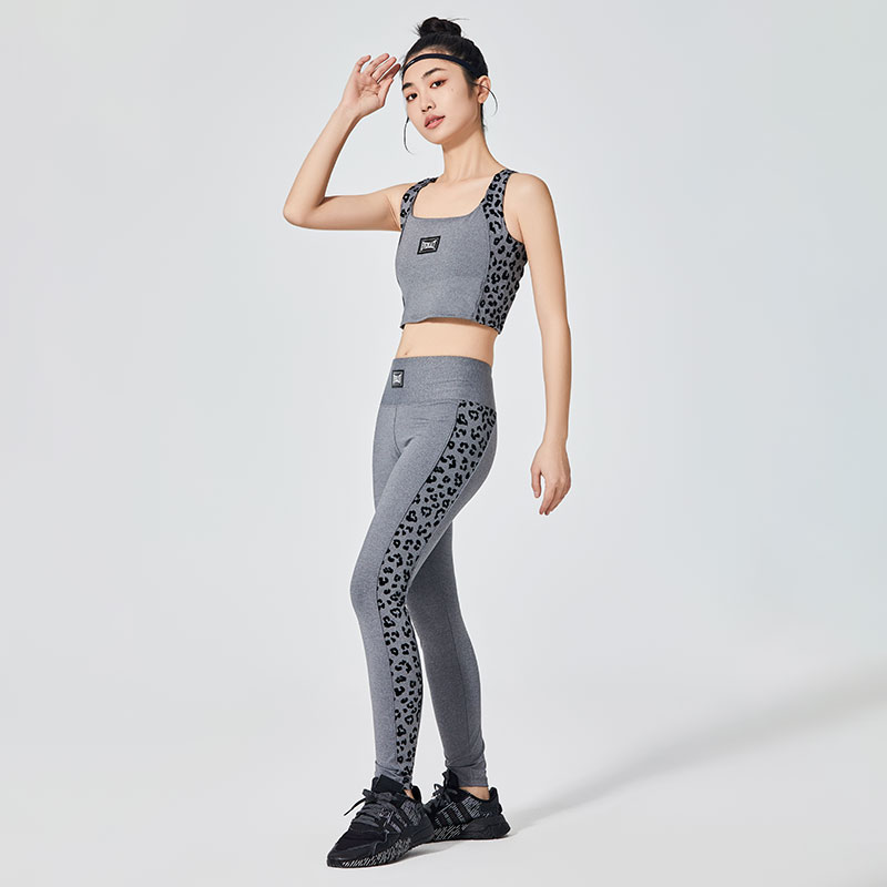 Quần legging thể thao in họa tiết da báo cho nữ